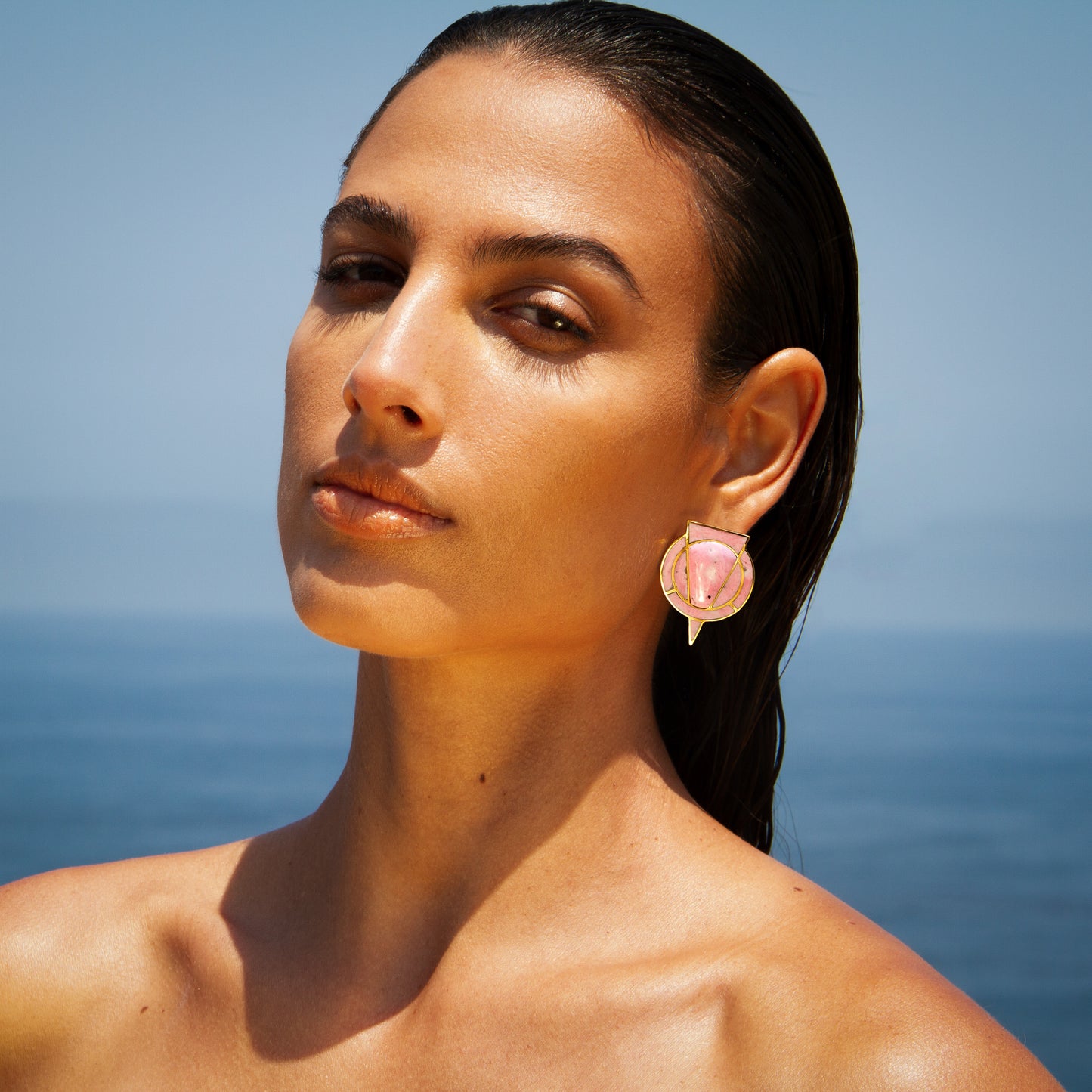 CARAL EARRINGS RHODONITE