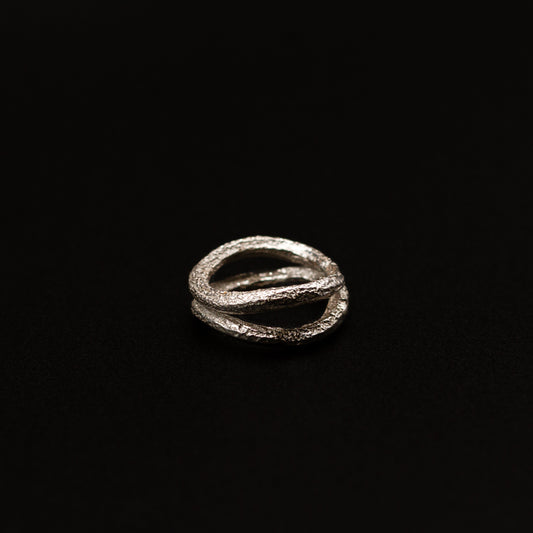 INCHATO DOUBLE BOLD SILVER RING