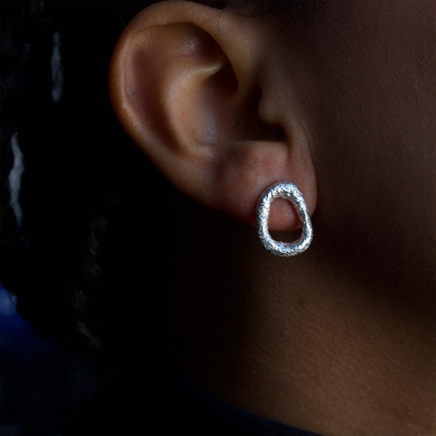 INCHATO CIRCLE SILVER EARRINGS