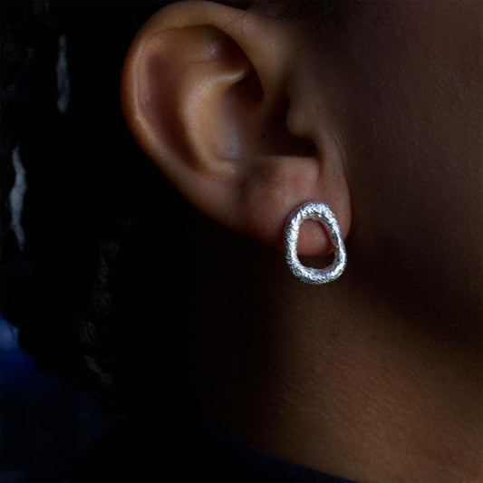 INCHATO CIRCLE SILVER EARRINGS