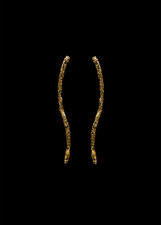 INCHATO SLIM BRANCH GOLD EARRINGS