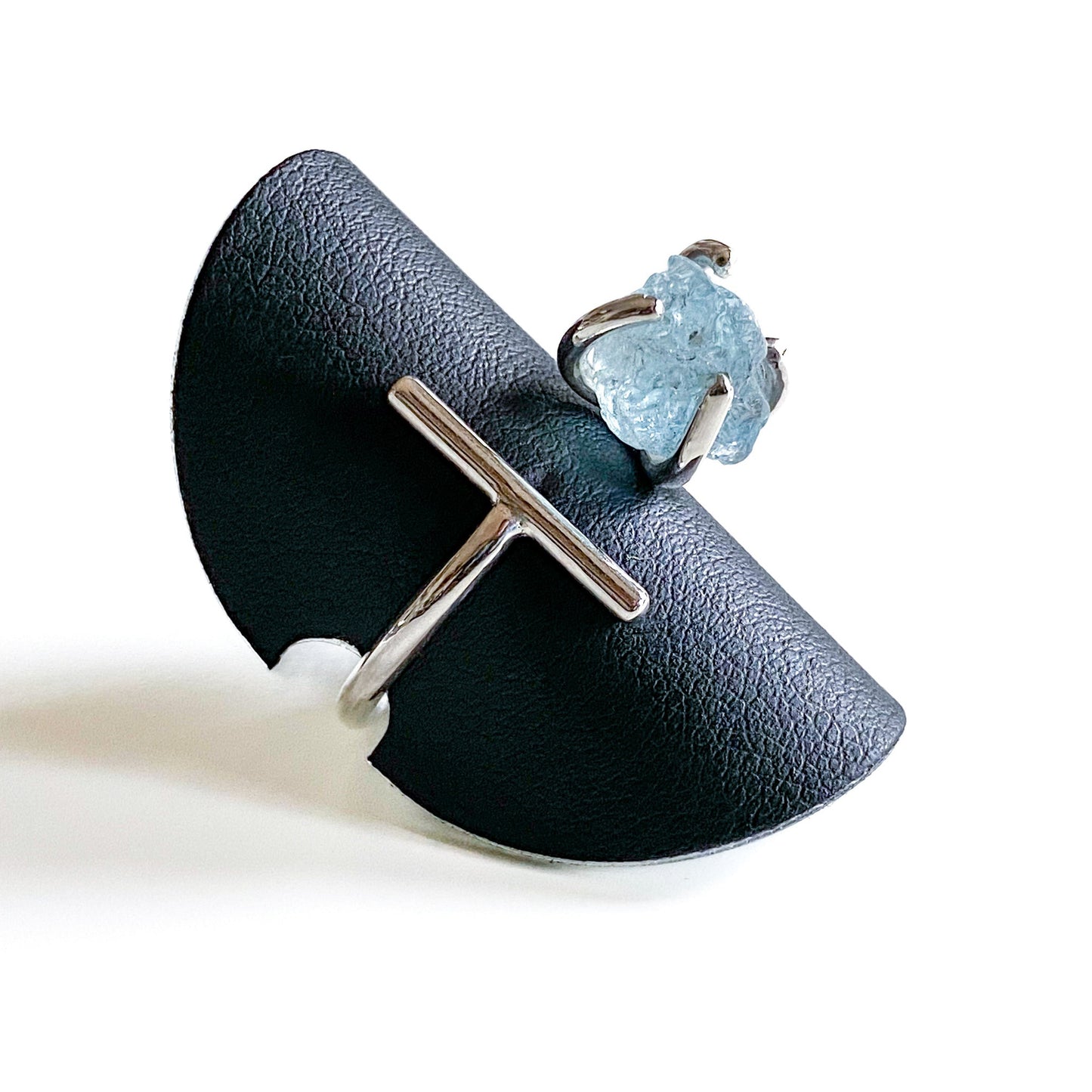 RAW AQUAMARINE OPEN RING