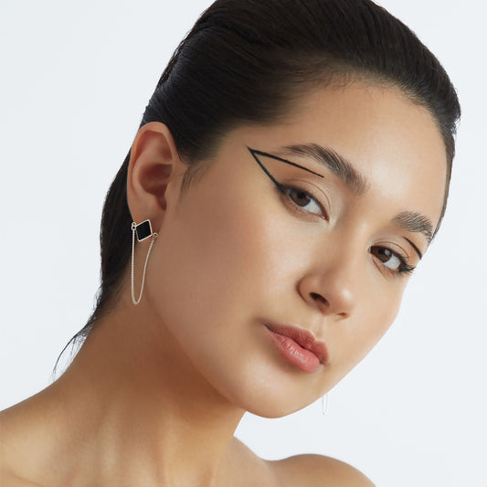 PUYTU EARRINGS BLACK TOURMALINE