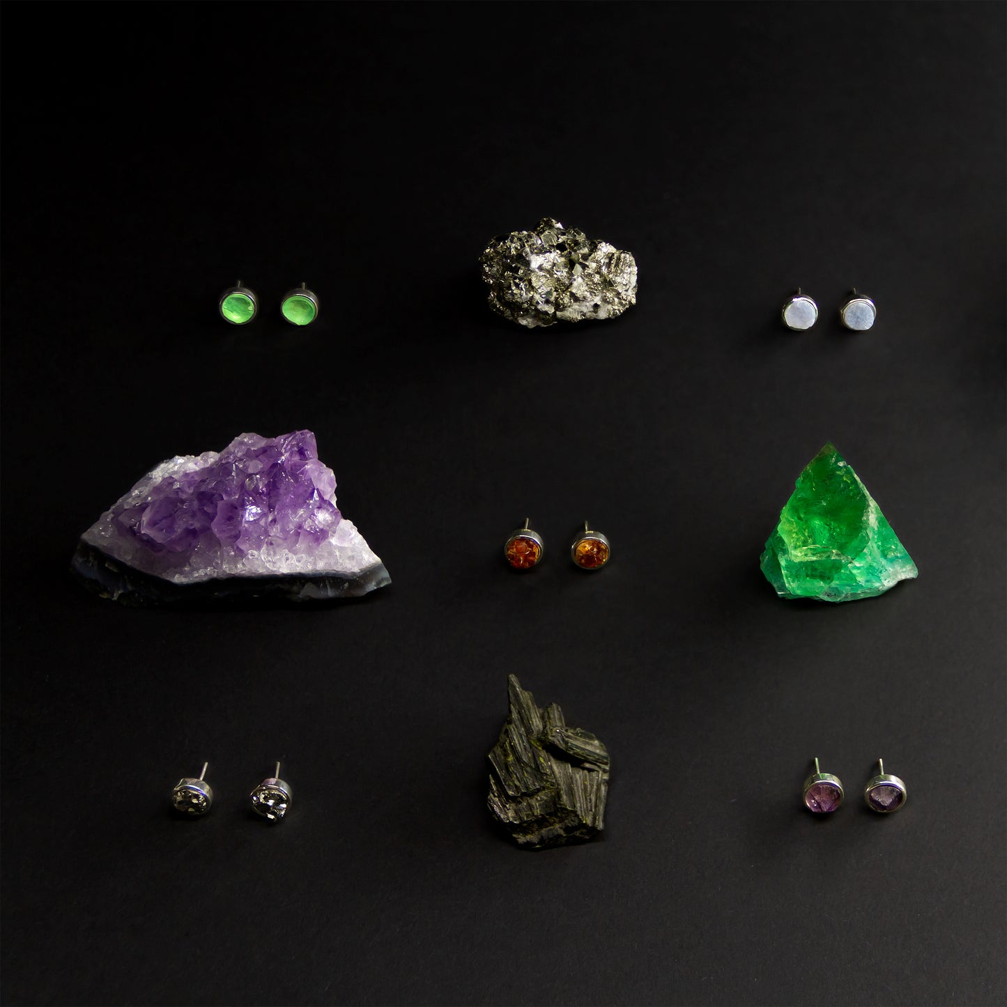 STUD EARRINGS CITRINE